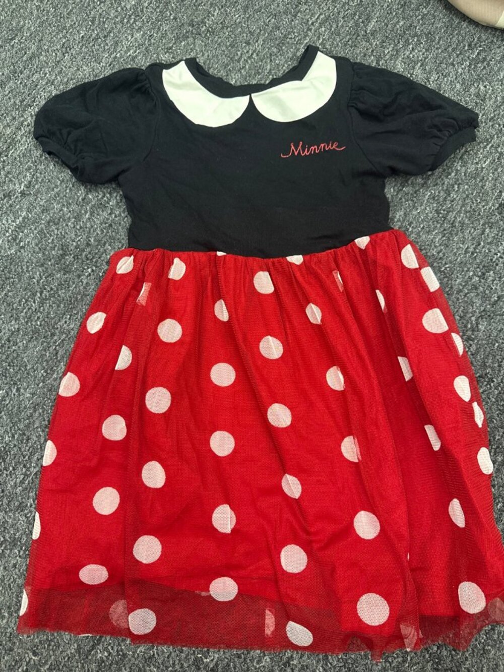 Gap x Disney Minnie Mouse Girls Dress Black Polka Dot Tulle Skirt 5Y